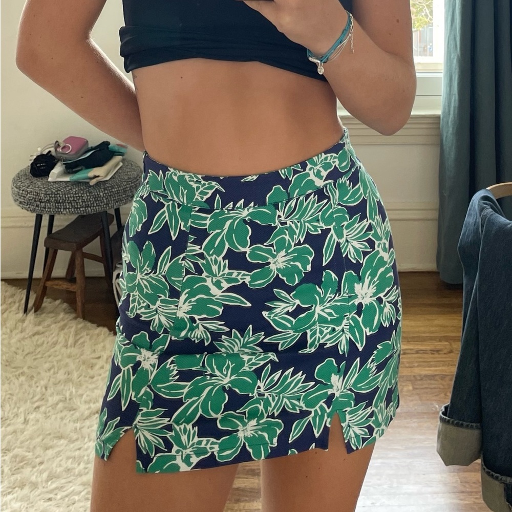 hawaii print skirt